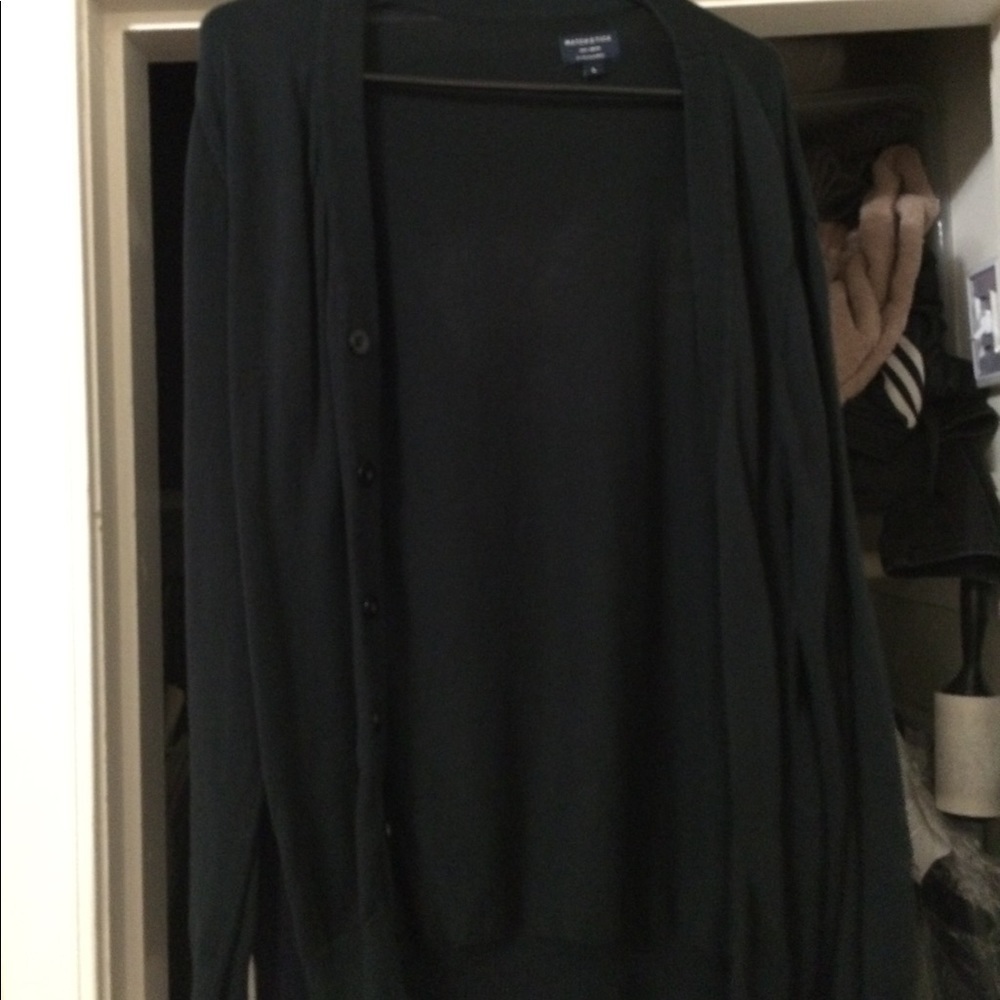 Men’s Matchstick Cardigan Sweater Black L